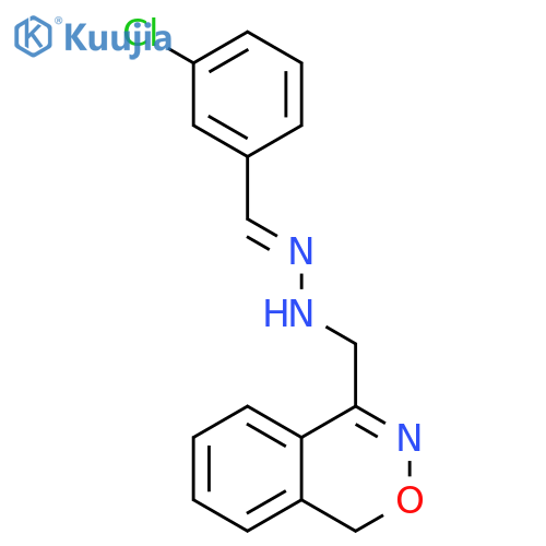 Benzaldehyde, 3-chloro-, 1H-2,3-benzoxazin-4-ylmethylhydrazone structure