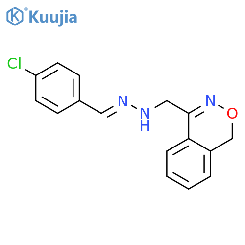 BENZALDEHYDE, 4-CHLORO-, 1H-2,3-BENZOXAZIN-4-YLMETHYLHYDRAZONE structure
