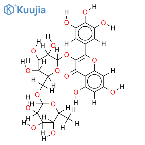 myricetin 3-O-(6"-O-alpha-rhamnopyranosyl)-beta-glucopyranoside structure