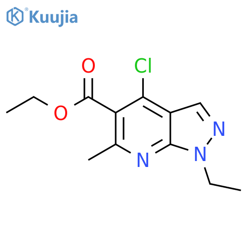 Ethyl 4-chloro-1-ethyl-6-methyl-1H-pyrazolo[3,4-b]pyridine-5-carboxylate structure
