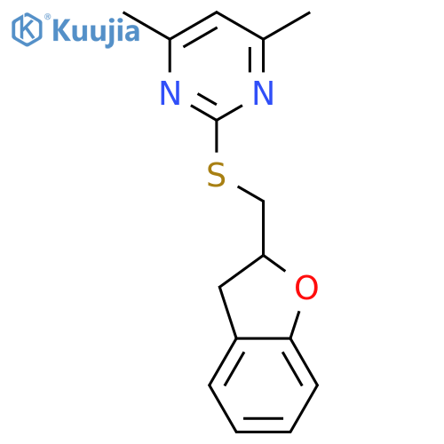 Pyrimidine, 2-[[(2,3-dihydro-2-benzofuranyl)methyl]thio]-4,6-dimethyl- structure