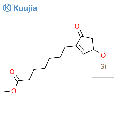(R)-Methyl 7-(3-((tert-butyldimethylsilyl)-oxy)-5-oxocyclopent-1-en-1-yl)heptanoate structure
