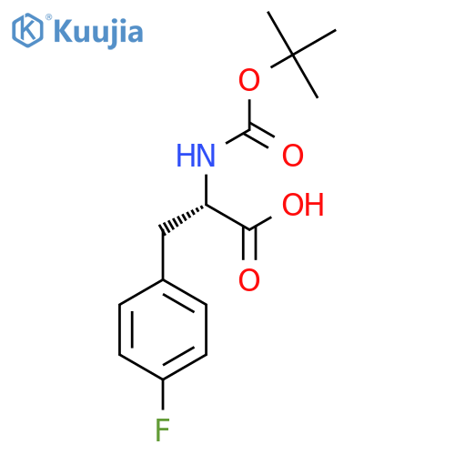 (S)-2-((tert-Butoxycarbonyl)amino)-3-(4-fluorophenyl)propanoic acid structure