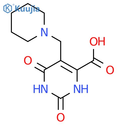 4-Pyrimidinecarboxylic acid,1,2,3,6-tetrahydro-2,6-dioxo-5-(1-piperidinylmethyl)- structure