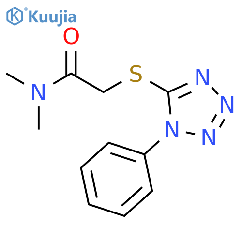 N,N-dimethyl-2-(1-phenyl-1H-1,2,3,4-tetrazol-5-yl)sulfanylacetamide structure