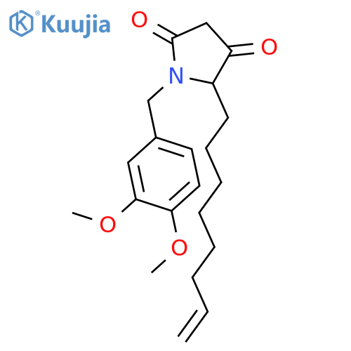 2,4-Pyrrolidinedione, 1-[(3,4-dimethoxyphenyl)methyl]-5-(7-octenyl)- structure