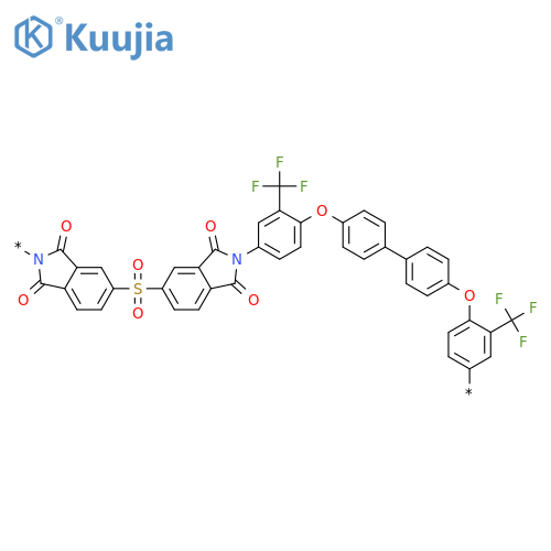 POLY[(1,3-DIHYDRO-1,3-DIOXO-2H-ISOINDOLE-2,5-DIYL)SULFONYL(1,3-DIHYDRO-1,3-DIOXO-2H-ISOINDOLE-5,2-DIYL)[3-(TRIFLUOROMETHYL)-1,4-PHENYLENE]OXY[1,1'-BIPHENYL]-4,4'-DIYLOXY[2-(TRIFLUOROMETHYL)-1,4-PHENYLENE]] structure