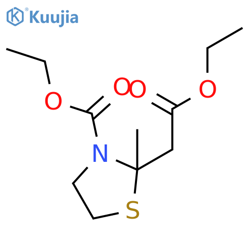 ethyl 2-(2-ethoxy-2-oxoethyl)-2-methyl-1,3-thiazolidine-3-carboxylate structure