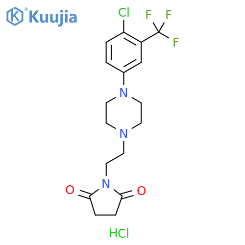 2,5-Pyrrolidinedione,1-[2-[4-[4-chloro-3-(trifluoromethyl)phenyl]-1-piperazinyl]ethyl]-,monohydrochloride structure