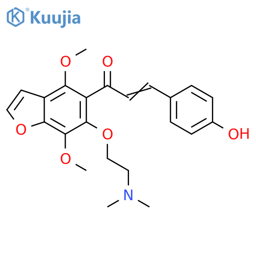 2-Propen-1-one, 1-[6-[2-(dimethylamino)ethoxy]-4,7-dimethoxy-5-benzofuranyl]-3-(4-hydroxyphenyl)- structure