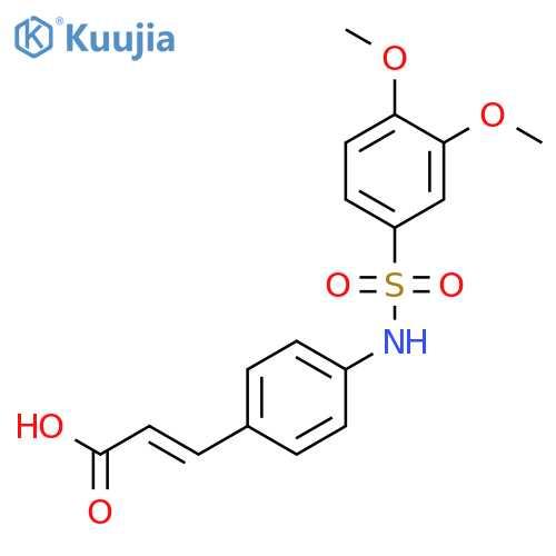2-PROPENOIC ACID, 3-[4-[[(3,4-DIMETHOXYPHENYL)SULFONYL]AMINO]PHENYL]- structure