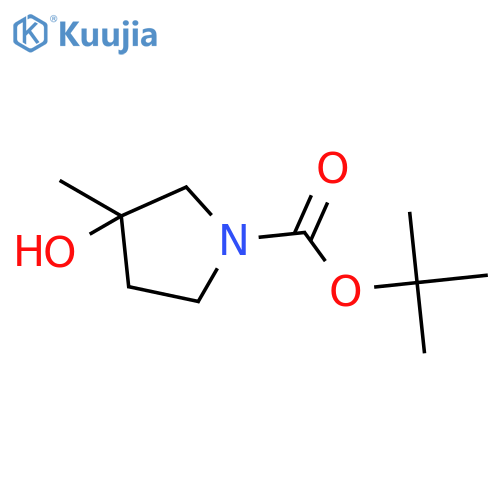 tert-butyl 3-hydroxy-3-methyl-pyrrolidine-1-carboxylate structure