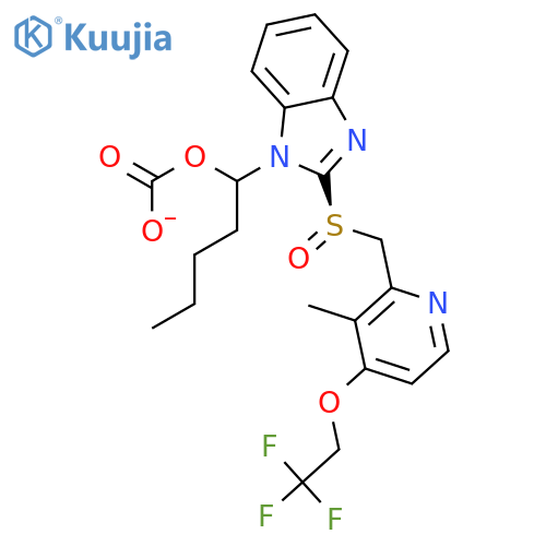 CARBONIC ACID, BUTYL[2-[(R)-[[3-METHYL-4-(2,2,2-TRIFLUOROETHOXY)-2-PYRIDINYL]METHYL]SULFINYL]-1H-BENZIMIDAZOL-1-YL]METHYL ESTER structure