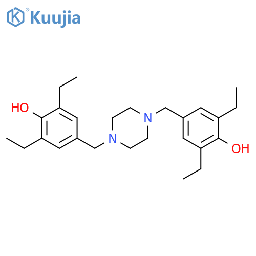 PHENOL, 4,4'-[1,4-PIPERAZINEDIYLBIS(METHYLENE)]BIS[2,6-DIETHYL- structure