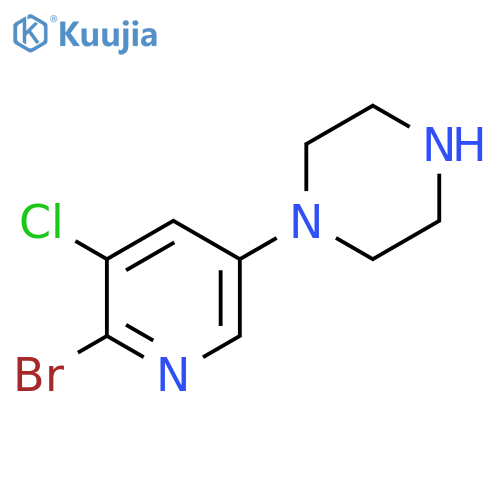 Piperazine, 1-(6-bromo-5-chloro-3-pyridinyl)- structure