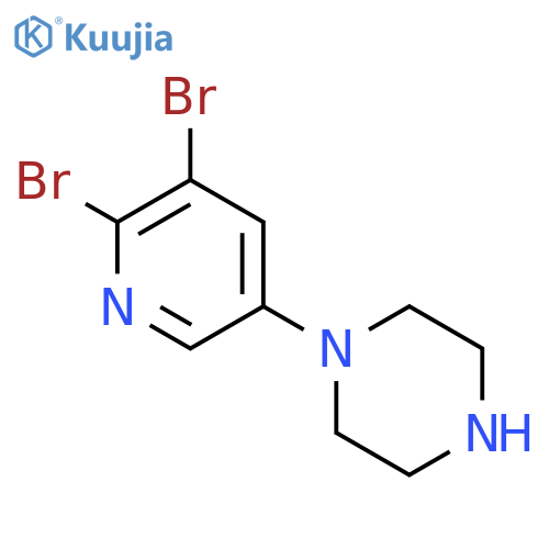 1-(5,6-Dibromopyridin-3-yl)piperazine structure