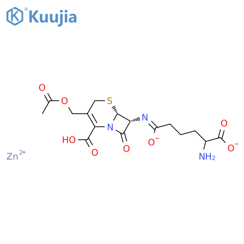 Zinc;6-[[(6R,7R)-3-(acetyloxymethyl)-2-carboxy-8-oxo-5-thia-1-azabicyclo[4.2.0]oct-2-en-7-yl]imino]-2-amino-6-oxidohexanoate structure