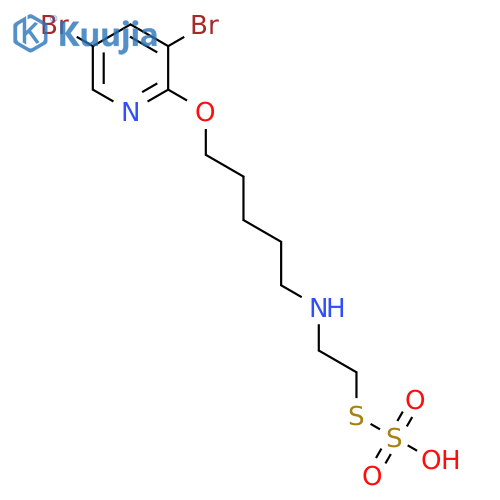 S-2-((5-(3,5-Dibromo-2-pyridyloxy)pentyl)amino)ethyl hydrogen thiosulfate structure