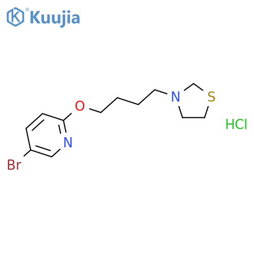 Thiazolidine, 3-(4-(5-bromo-2-pyridyloxy)butyl)-, hydrochloride structure