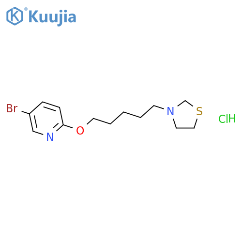 Thiazolidine, 3-(5-(5-bromo-2-pyridyloxy)pentyl)-, hydrochloride structure