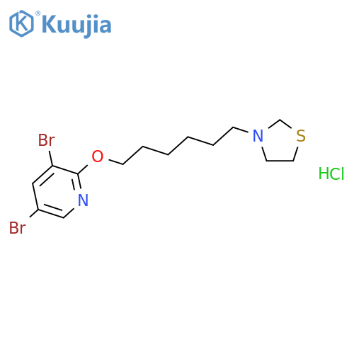 Thiazolidine, 3-(6-(3,5-dibromo-2-pyridyloxy)hexyl)-, hydrochloride structure