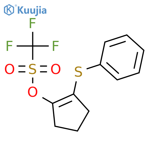 Methanesulfonic acid, trifluoro-, 2-(phenylthio)-1-cyclopenten-1-yl ester structure
