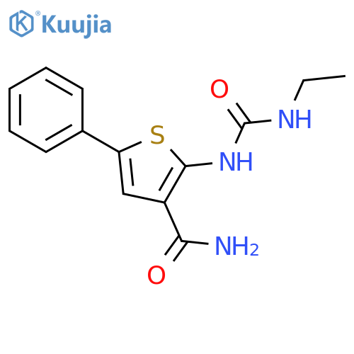3-THIOPHENECARBOXAMIDE, 2-[[(ETHYLAMINO)CARBONYL]AMINO]-5-PHENYL- structure