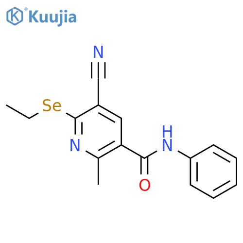 3-Pyridinecarboxamide, 5-cyano-6-(ethylseleno)-2-methyl-N-phenyl- structure
