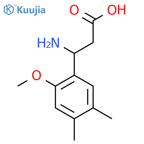 3-amino-3-(2-methoxy-4,5-dimethylphenyl)propanoic acid structure