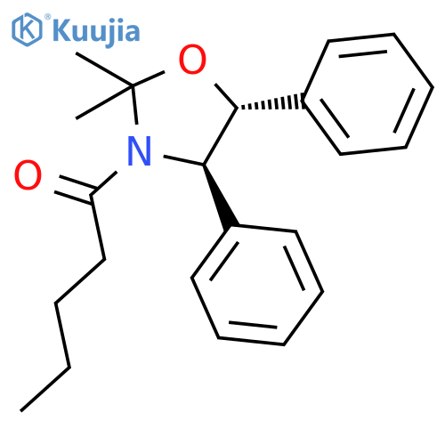 Oxazolidine, 2,2-dimethyl-3-(1-oxopentyl)-4,5-diphenyl-, (4R,5R)- structure