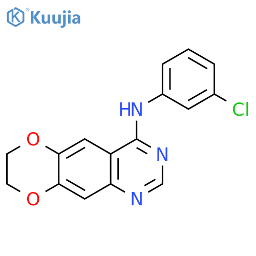 [1,4]Dioxino[2,3-g]quinazolin-4-amine, N-(3-chlorophenyl)-7,8-dihydro- structure