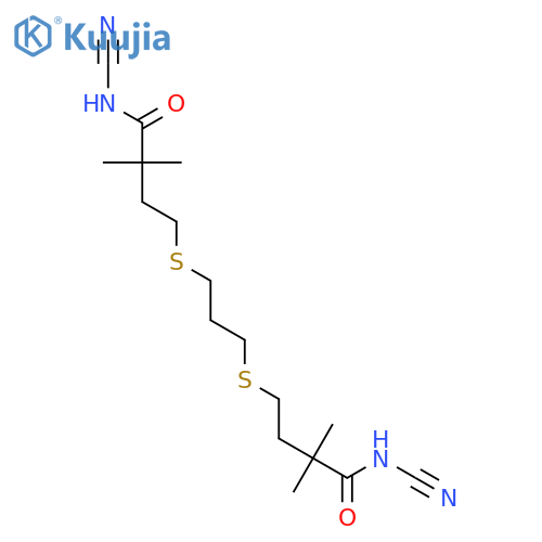 Butanamide, 4,4'-[1,3-propanediylbis(thio)]bis[N-cyano-2,2-dimethyl- structure