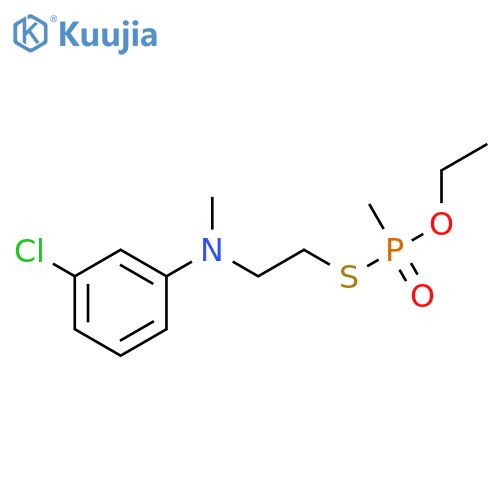 Phosphonothioic acid, methyl-, S-(2-((3-chlorophenyl)methylamino)ethyl) O-ethyl ester structure