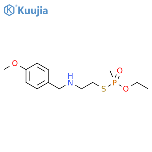 Phosphonothioic acid, methyl-, O-ethyl S-(2-((4-methoxyphenyl)methylamino)ethyl) ester structure
