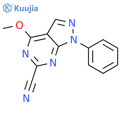 1H-PYRAZOLO[3,4-D]PYRIMIDINE-6-CARBONITRILE, 4-METHOXY-1-PHENYL- structure