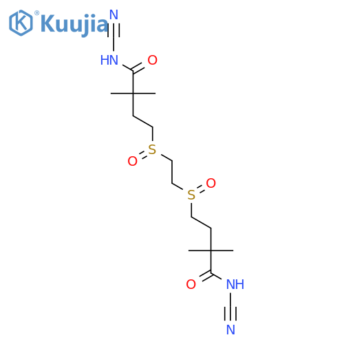 BUTANAMIDE, 4,4'-[1,2-ETHANEDIYLBIS(SULFINYL)]BIS[N-CYANO-2,2-DIMETHYL- structure