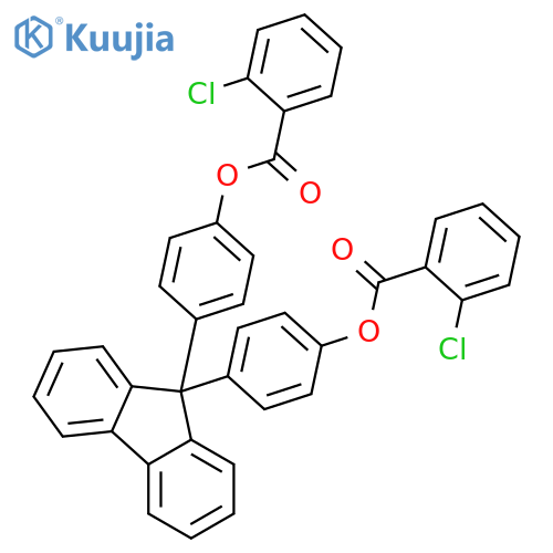 9H-fluorene-9,9-diyldibenzene-4,1-diyl bis(2-chlorobenzoate) structure