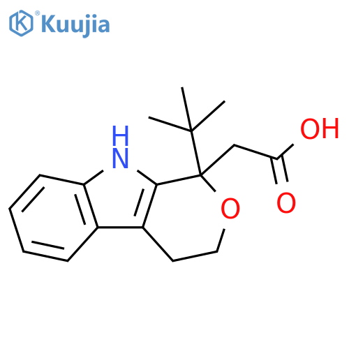 Pyrano[3,4-b]indole-1-acetic acid, 1-(1,1-dimethylethyl)-1,3,4,9-tetrahydro- structure