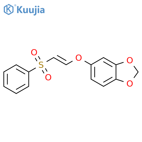 1,3-Benzodioxole, 5-[[(1E)-2-(phenylsulfonyl)ethenyl]oxy]- structure