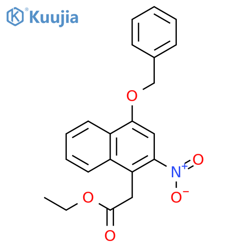 1-Naphthaleneacetic acid, 2-nitro-4-(phenylmethoxy)-, ethyl ester structure