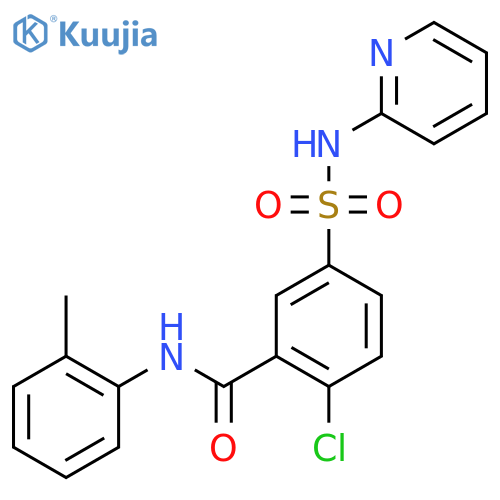 2-chloro-N-(2-methylphenyl)-5-(pyridin-2-ylsulfamoyl)benzamide structure