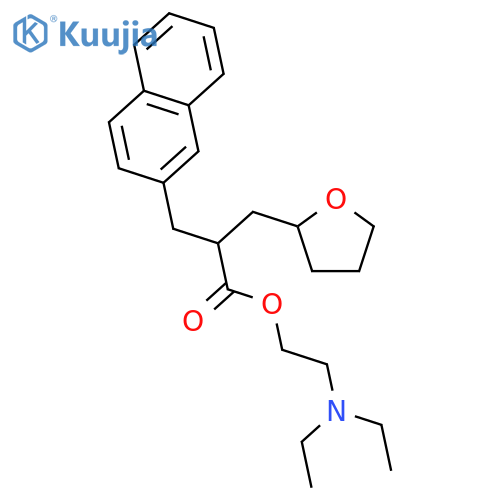 2-(diethylamino)ethyl tetrahydro-alpha-(2-naphthylmethyl)furan-2-propionate structure