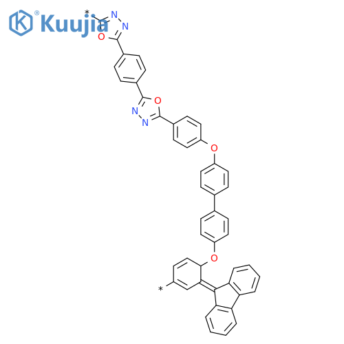 POLY(1,3,4-OXADIAZOLE-2,5-DIYL-1,4-PHENYLENE-1,3,4-OXADIAZOLE-2,5-DIYL-1,4-PHENYLENEOXY-1,4-PHENYLENE-9H-FLUOREN-9-YLIDENE-1,4-PHENYLENEOXY-1,4-PHENYLENE) structure