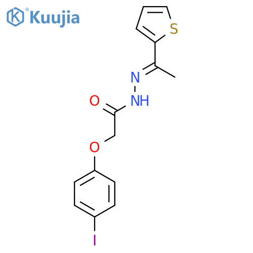 Acetic acid, (4-iodophenoxy)-, [1-(2-thienyl)ethylidene]hydrazide structure