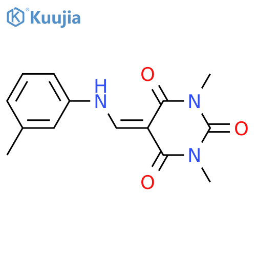 2,4,6(1H,3H,5H)-Pyrimidinetrione, 1,3-dimethyl-5-[[(3-methylphenyl)amino]methylene]- structure