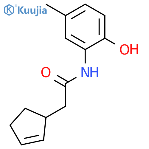 2-Cyclopentene-1-acetamide, N-(2-hydroxy-5-methylphenyl)- structure