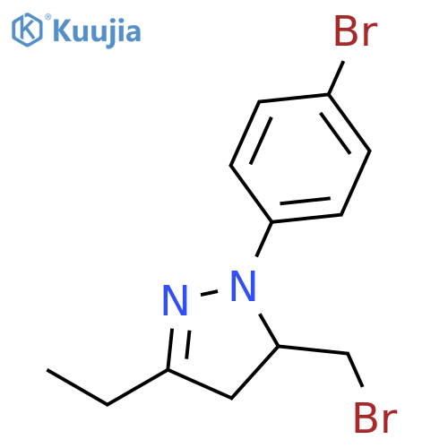 1H-PYRAZOLE, 5-(BROMOMETHYL)-1-(4-BROMOPHENYL)-3-ETHYL-4,5-DIHYDRO- structure