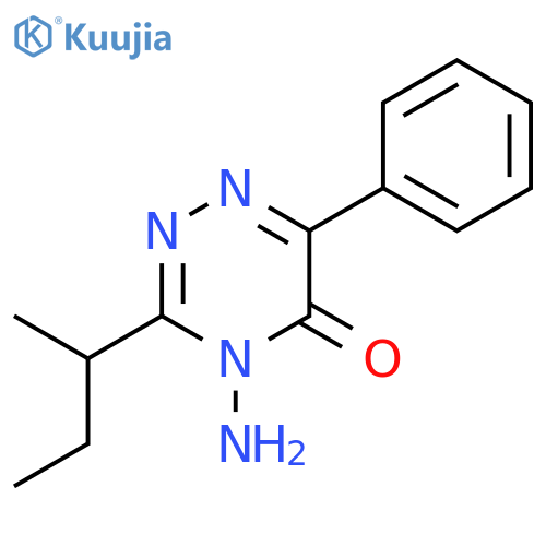 1,2,4-Triazin-5(4H)-one, 4-amino-3-(1-methylpropyl)-6-phenyl- structure
