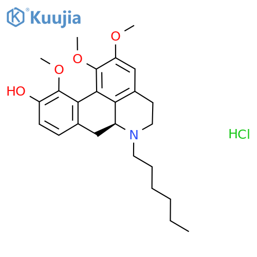 (6As)-6-hexyl-1,2,11-trimethoxy-5,6,6a,7-tetrahydro-4H-dibenzo[de,g]quinolin-10-ol;hydrochloride structure