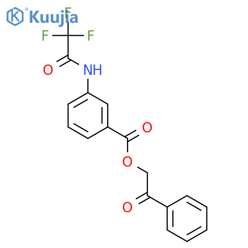 Benzoic acid, 3-[(trifluoroacetyl)amino]-, 2-oxo-2-phenylethyl ester structure